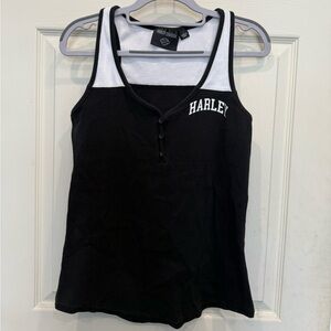 Harley Davidson Black and White Tank Top